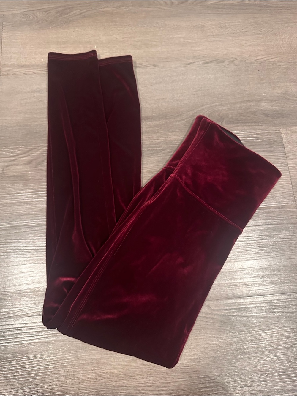 SPANX red Velvet Leggings in Burgundy